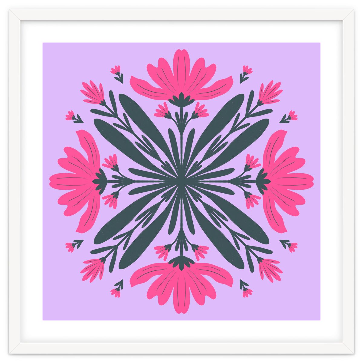 Magenta mandala flowers
