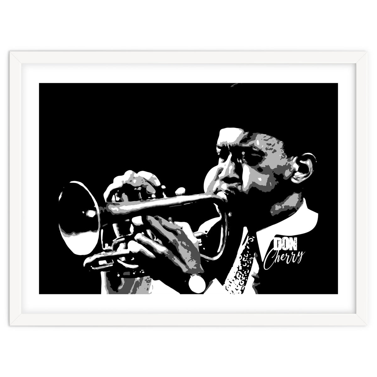 Don Cherry American Jazz Trumpeter in Grayscale
