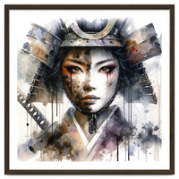 Ink Veil Asian Warrior Woman Portrait
