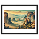 Vintage Greece, Meteora Monasteries Poster thumbnail