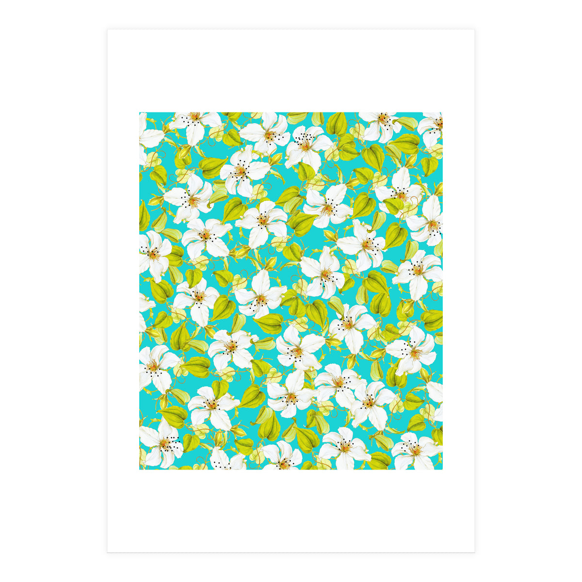 White Floral #society6 #decor #pattern (Print Only)