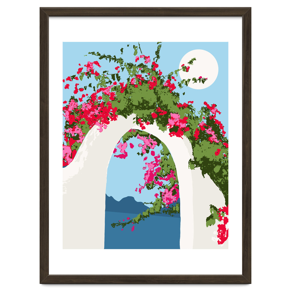 Bougainvillea Arch, Greece Santorini Architecture Travel, Summer Botanical Nature Bohemian, Eclectic Boho