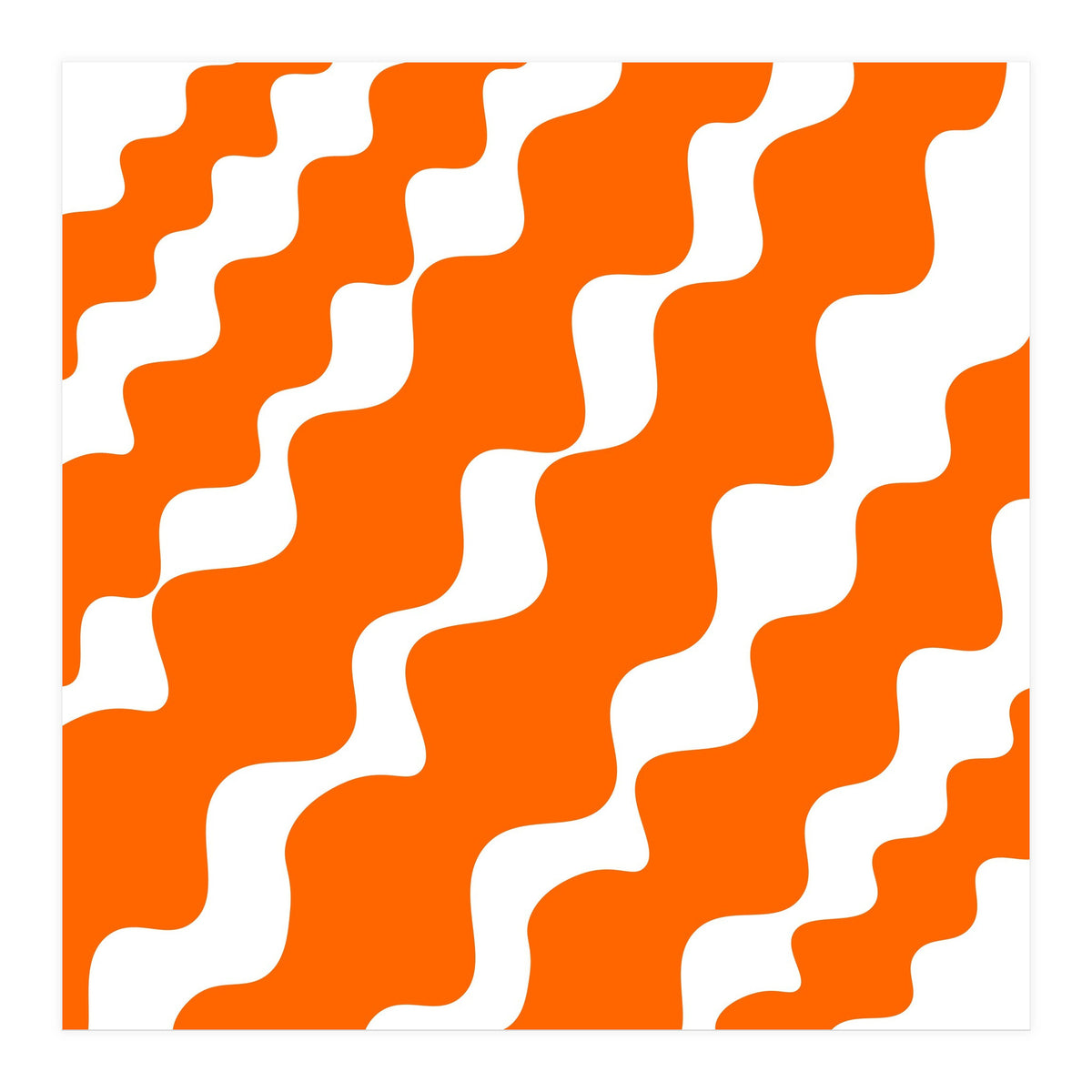Slanting Orange Wavy Pattern (Print Only)