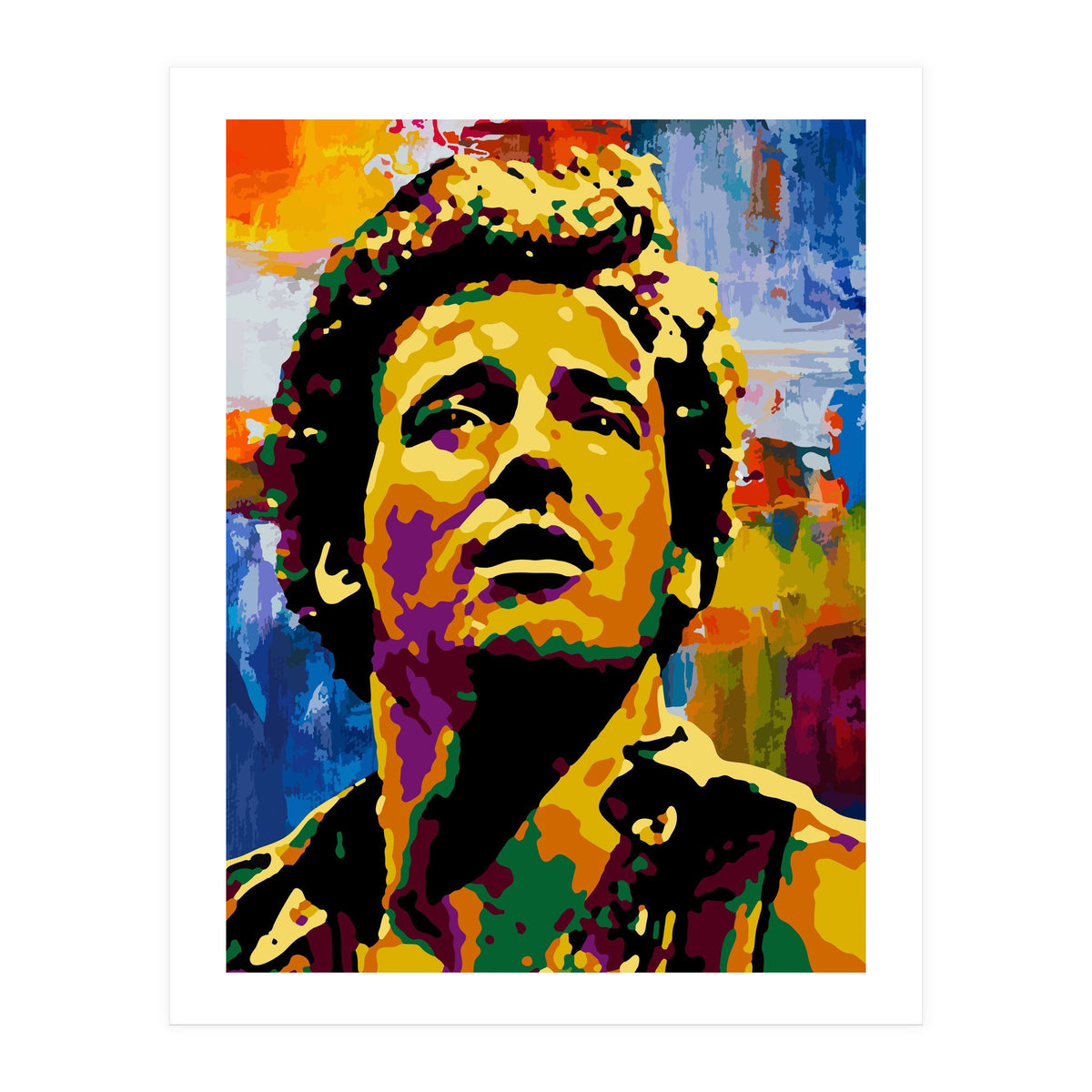 Bruce Springsteen Colorful abstract (Print Only)