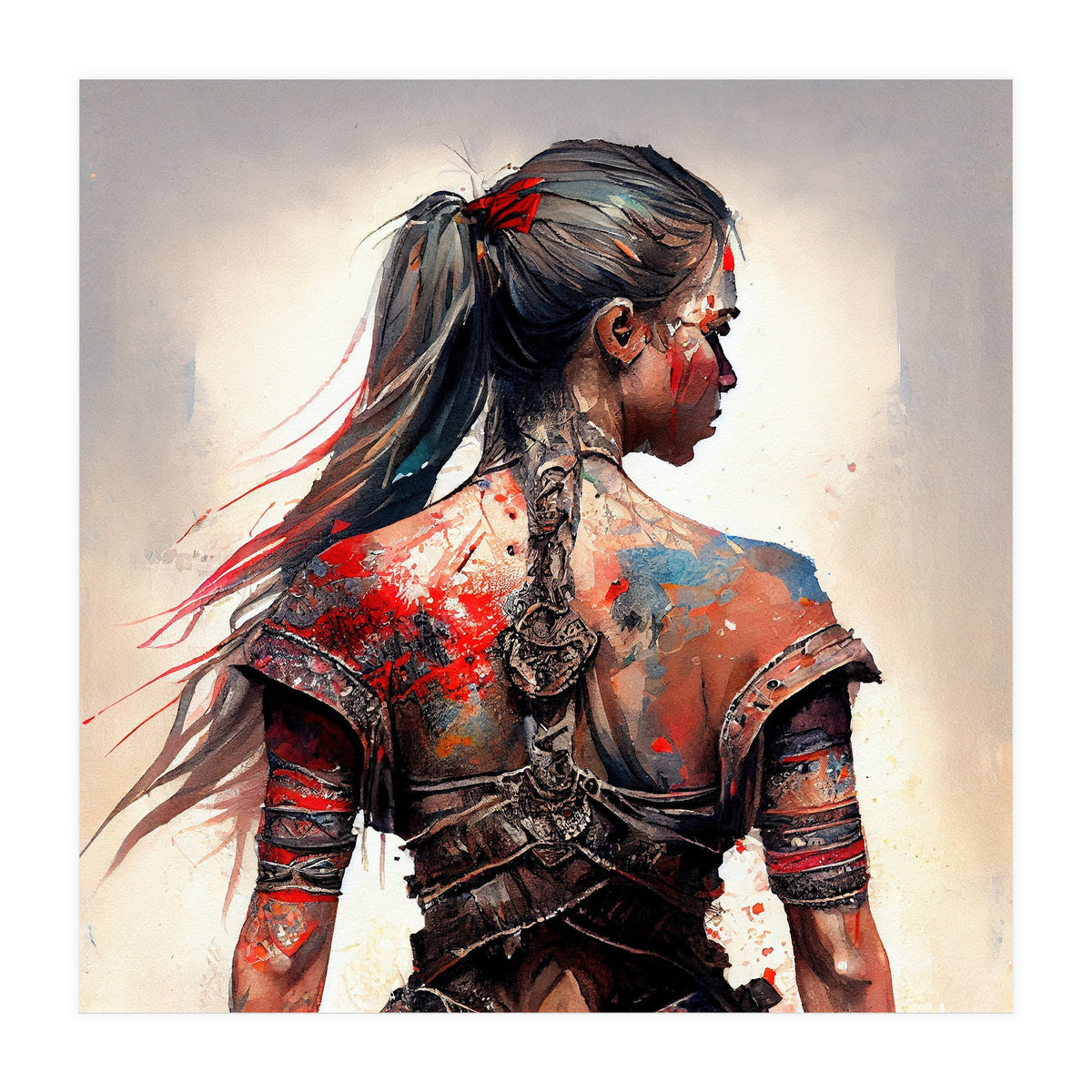 Powerful Warrior Back Woman #4 (Print Only)