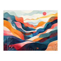 Abstract Mountain Landscape Art (Print Only)