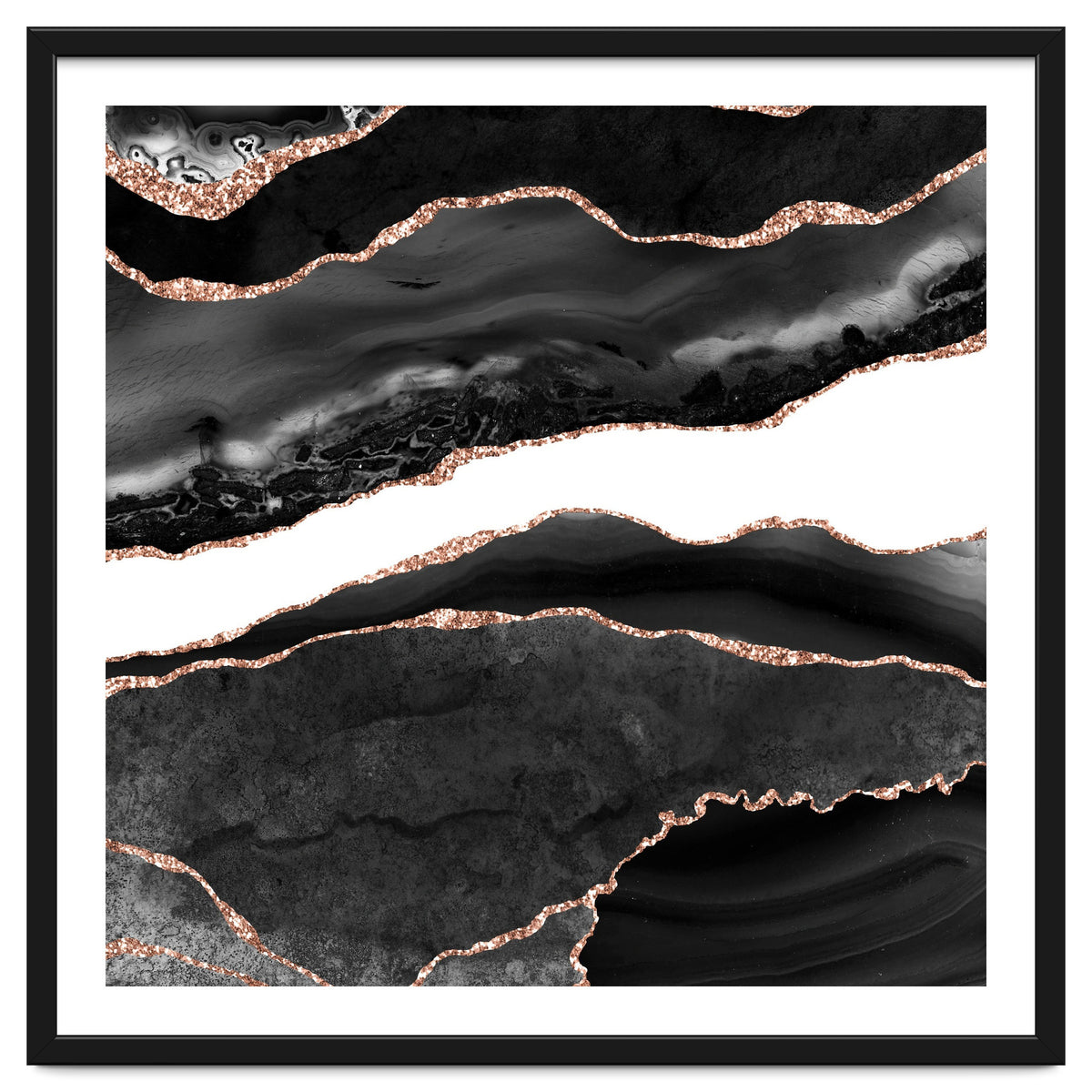 Black & Rose Gold Agate Texture 08