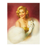Smiling Lady In White Dress (Print Only) thumbnail