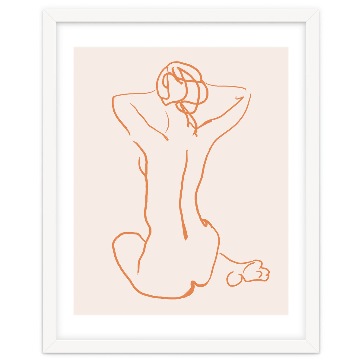 Femina, Abstract Minimal Woman Line Art Sketch, Drawing Feminine Empower Express