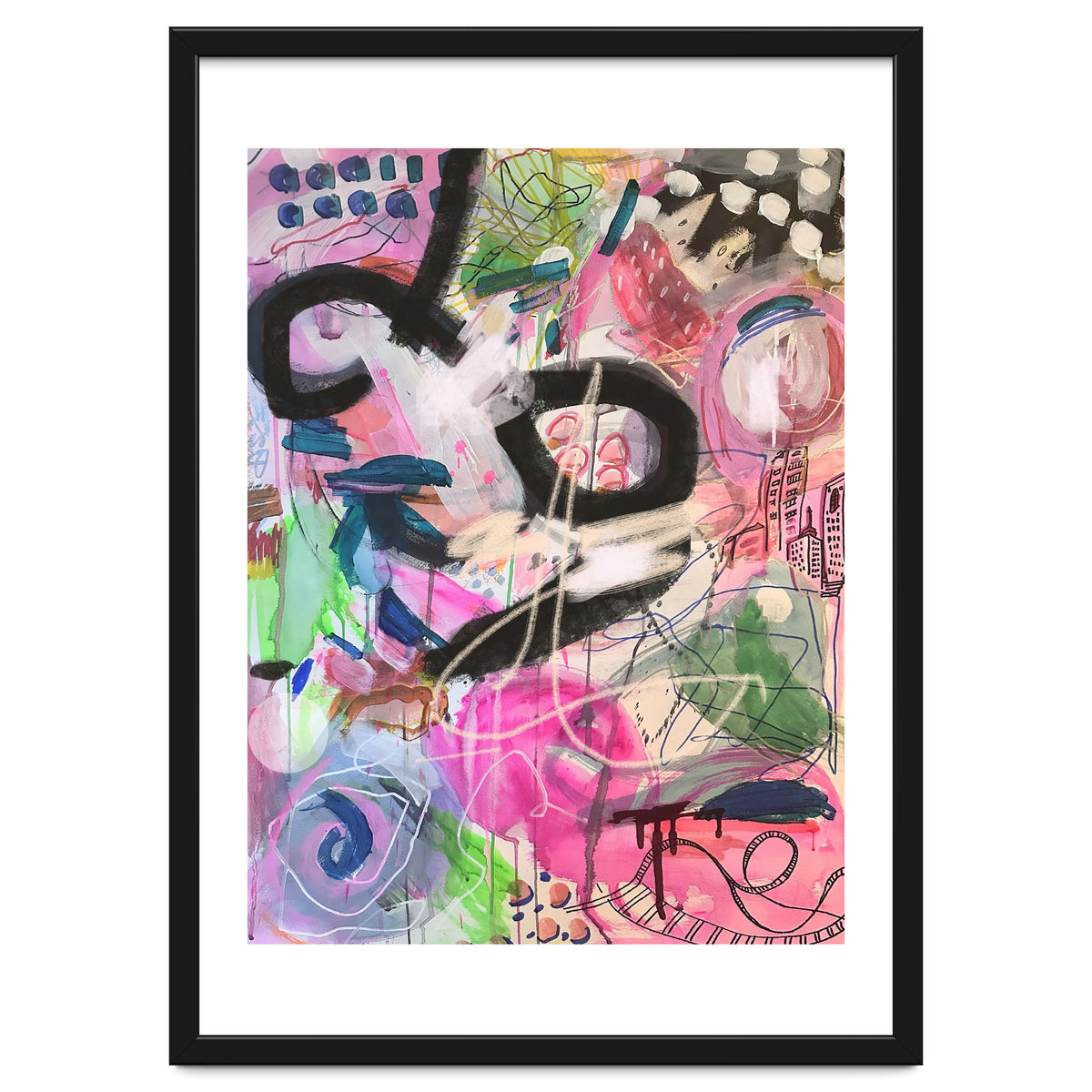 Crazy Town Multimedia Abstract Art Print Large Wall Art Poster Viddy Pop Mood Room