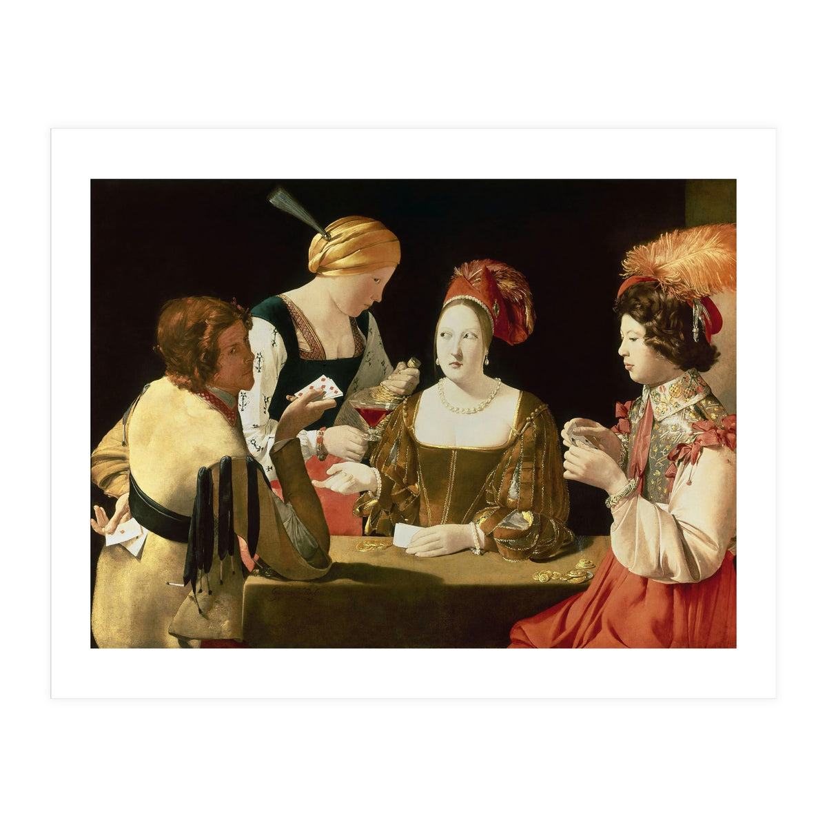 French school. The Cheater with the Ace of Diamonds. Le Tricheur à l'As de Carreaux. 17th century... (Print Only)