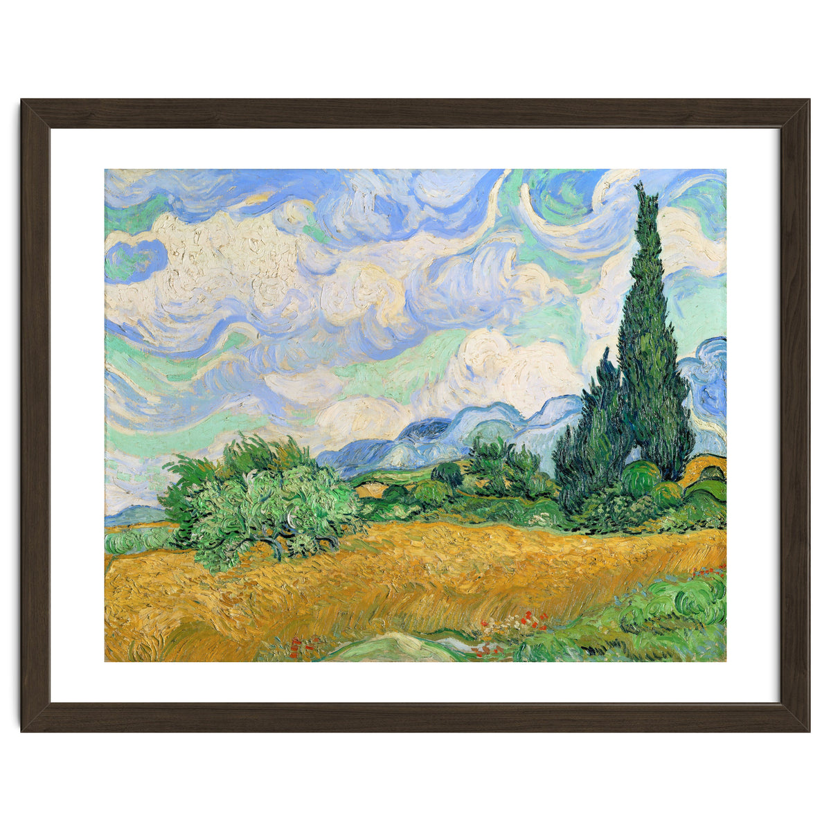 Wheat Field with Cypresses.
