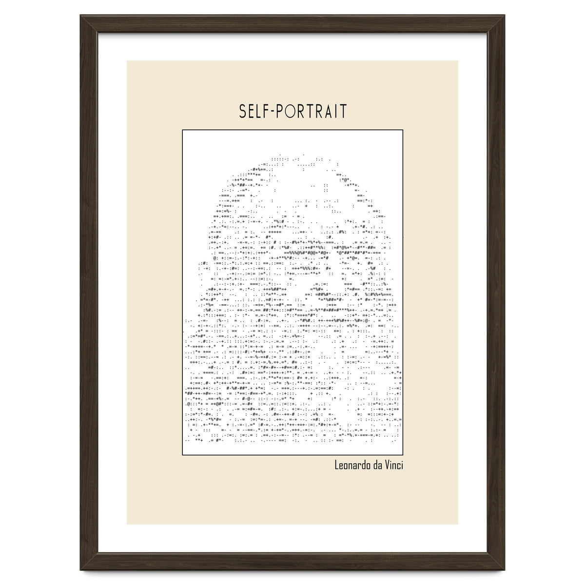 Self Portrait – Leonardo Da Vinci (ascii Art)