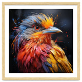 Vibrant Bird With Colorful Splatter Paint thumbnail