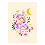 Lunar Snake  - lavander and cream (Print Only) thumbnail