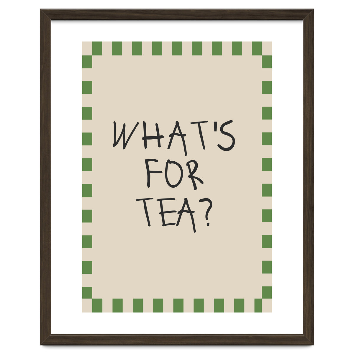 What’s For Tea, Cute Kitchen Quote Print, Playful Wall Art for Dining Spaces
