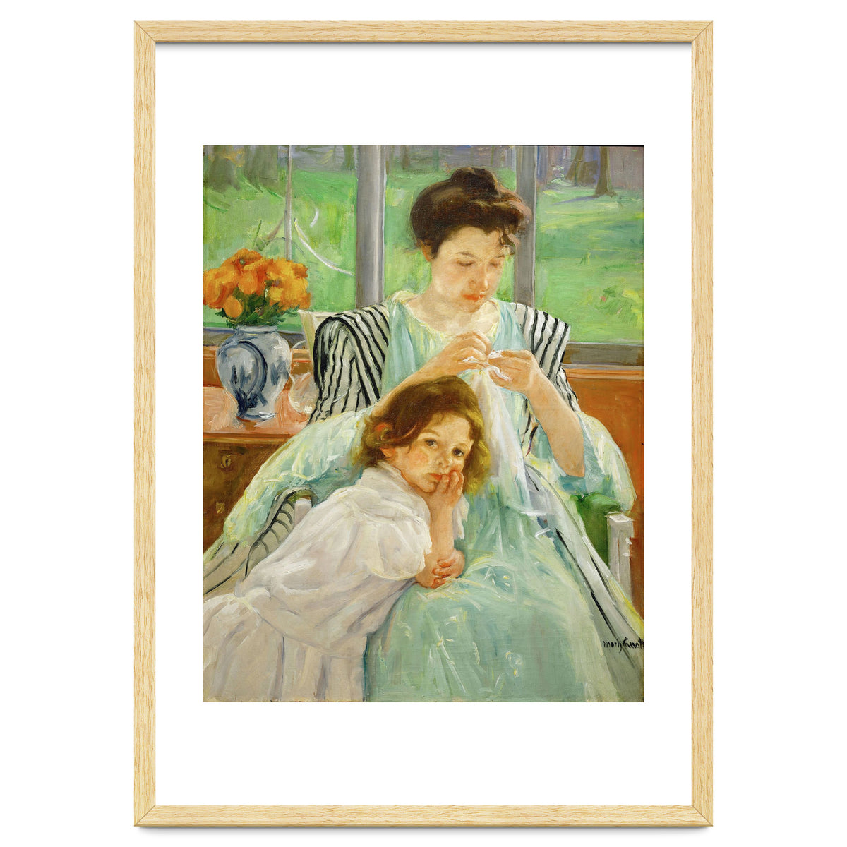 Young mother sewing, 1901 Canvas,92,4 x 73,7 cm.