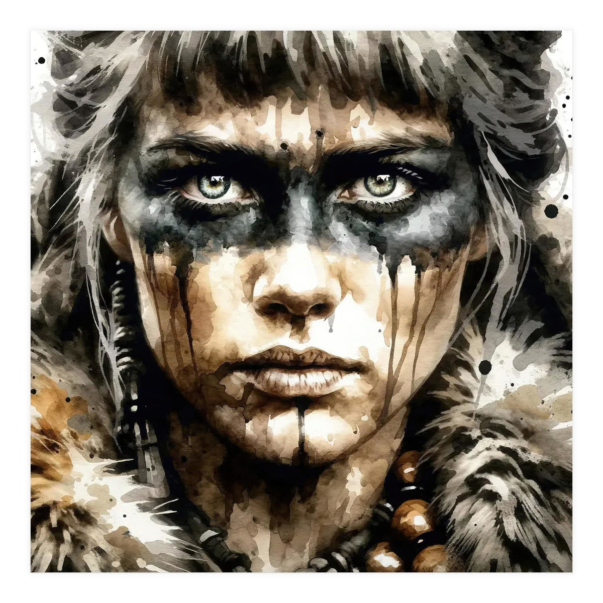 Fur Collar Warrior Portrait (Print Only)