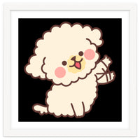 Cute Dog Happily Waving His Paw