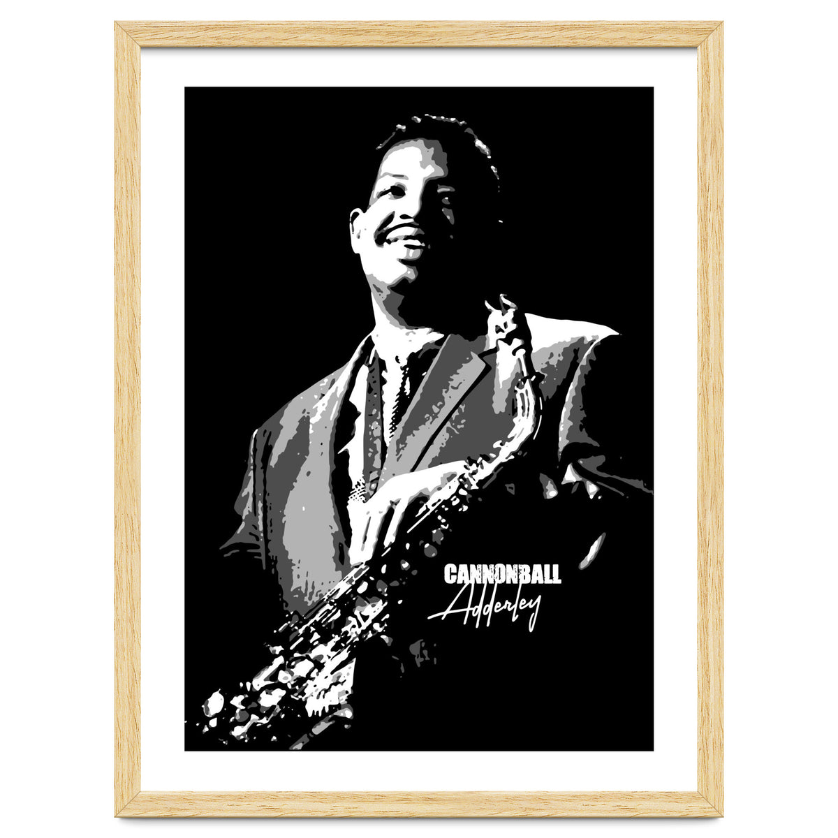 Cannonball Adderley American Jazz Saxophonist in Grayscale