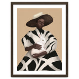 Woman In Stripes Holding A White Rabbit thumbnail