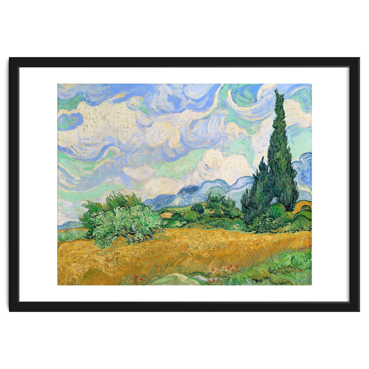 Wheat Field with Cypresses.