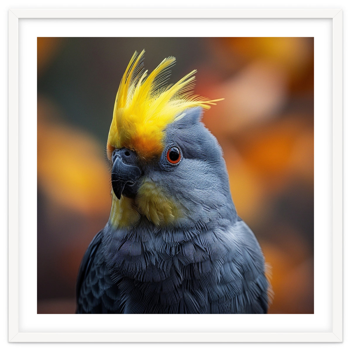 Close-up Portrait of a Yellow Cockatoo in the Wild.