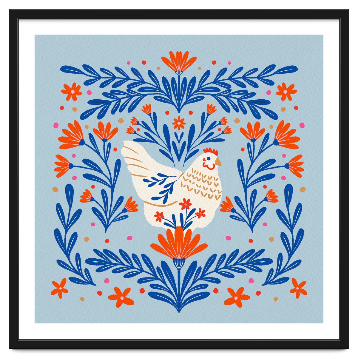 Blooming Chicken Blue And Orange