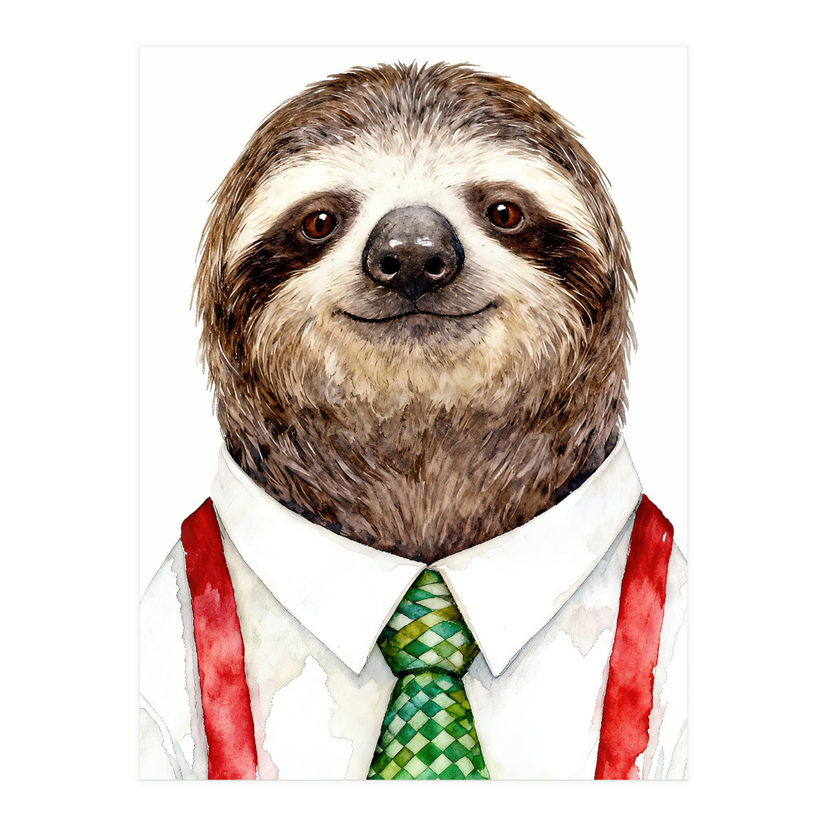 Sloth in the office Attire (Print Only)