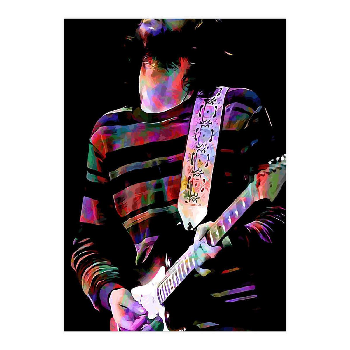 Eric Clapton American Rock and Blues Guitarist in Colorful (Print Only)
