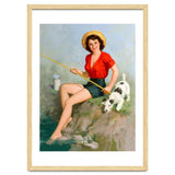 Pinup Girl Fishing With Her Dog thumbnail