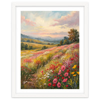 Serene Wildflower Meadow at Sunset Oil Painting