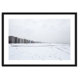 Traces of driving a car on a snowy coast thumbnail
