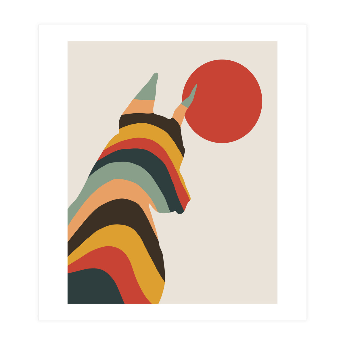 Dog Years, Rainbow Bohemian Animal, Pets Rise Dogs Retro, Eclectic Contemporary Solo (Print Only)