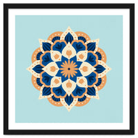 Mandala flower - orange and blue