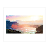 Sunrise Grandeur, Scenic Nature Landscape, Ocean Beach Travel Photography, Sea Waves Mindfulness (Print Only) thumbnail