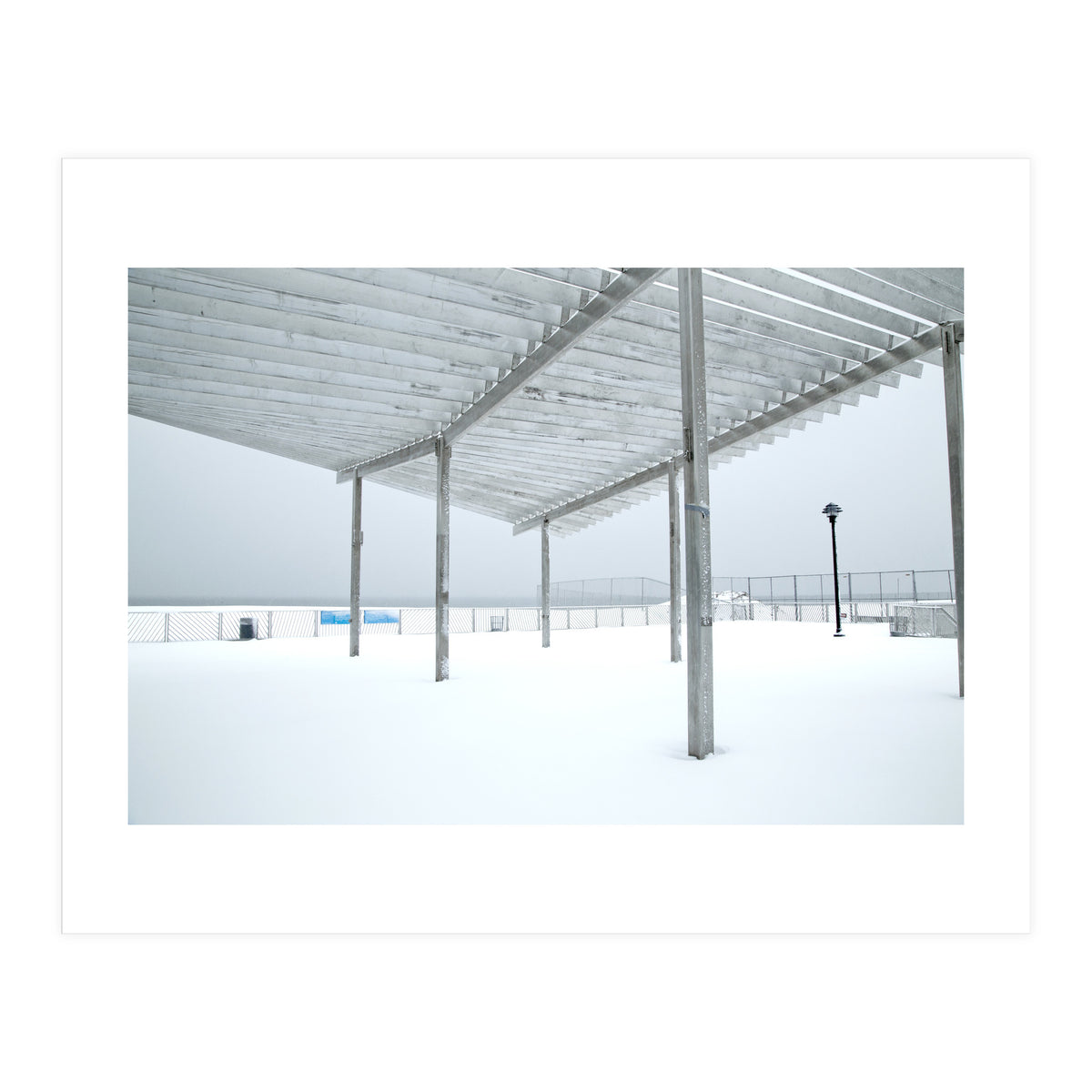 Sunshade site in the winter beach (Print Only)
