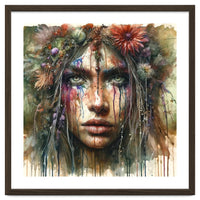 Wild Bloom Druid Woman Portrait