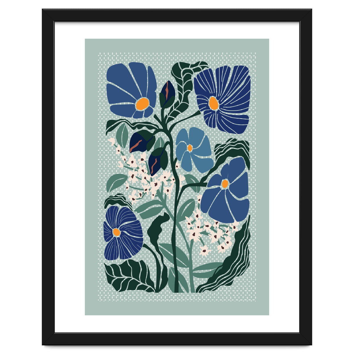 Klimt Flowers Light Blue