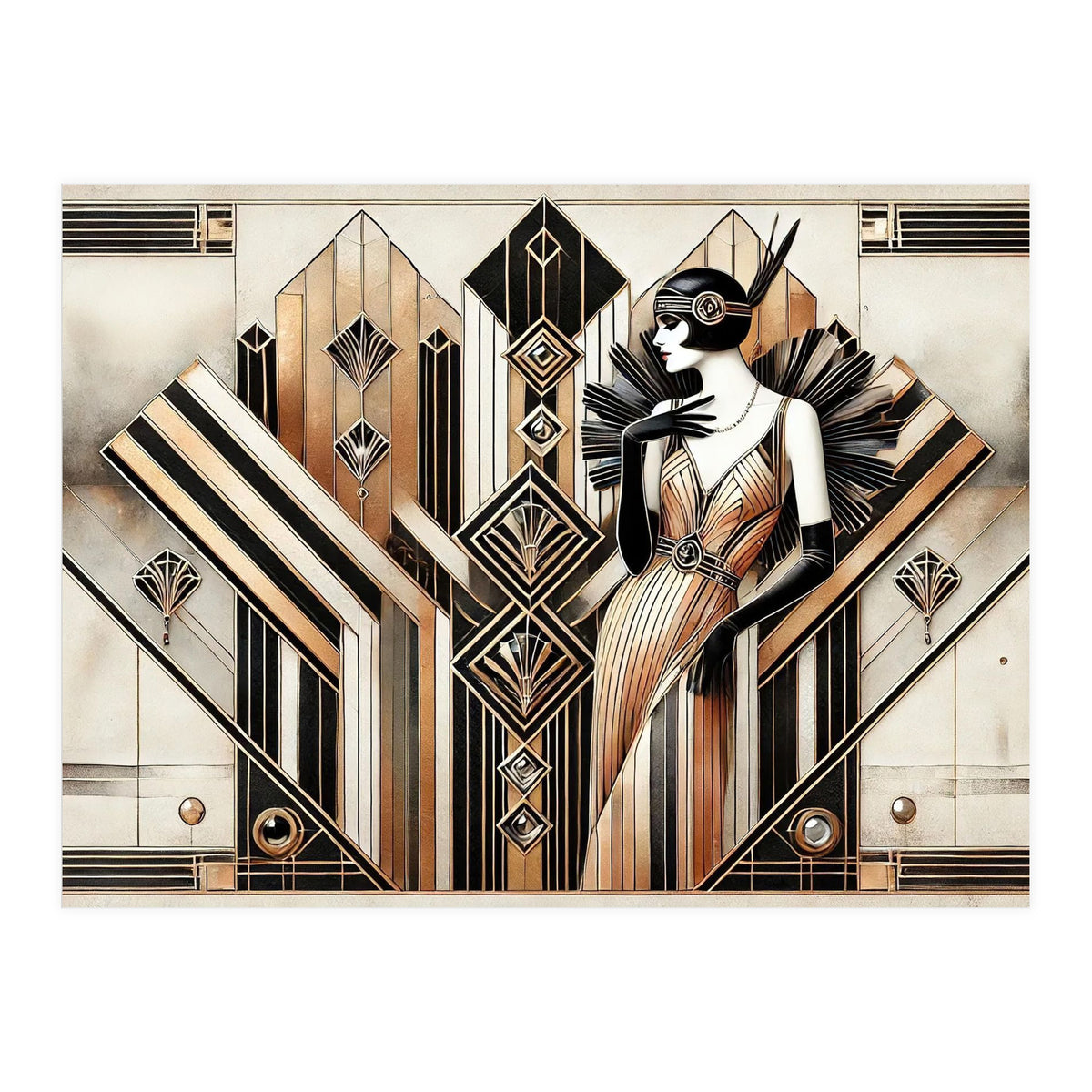 Gatsby Glamour Art Deco Scene (Print Only)