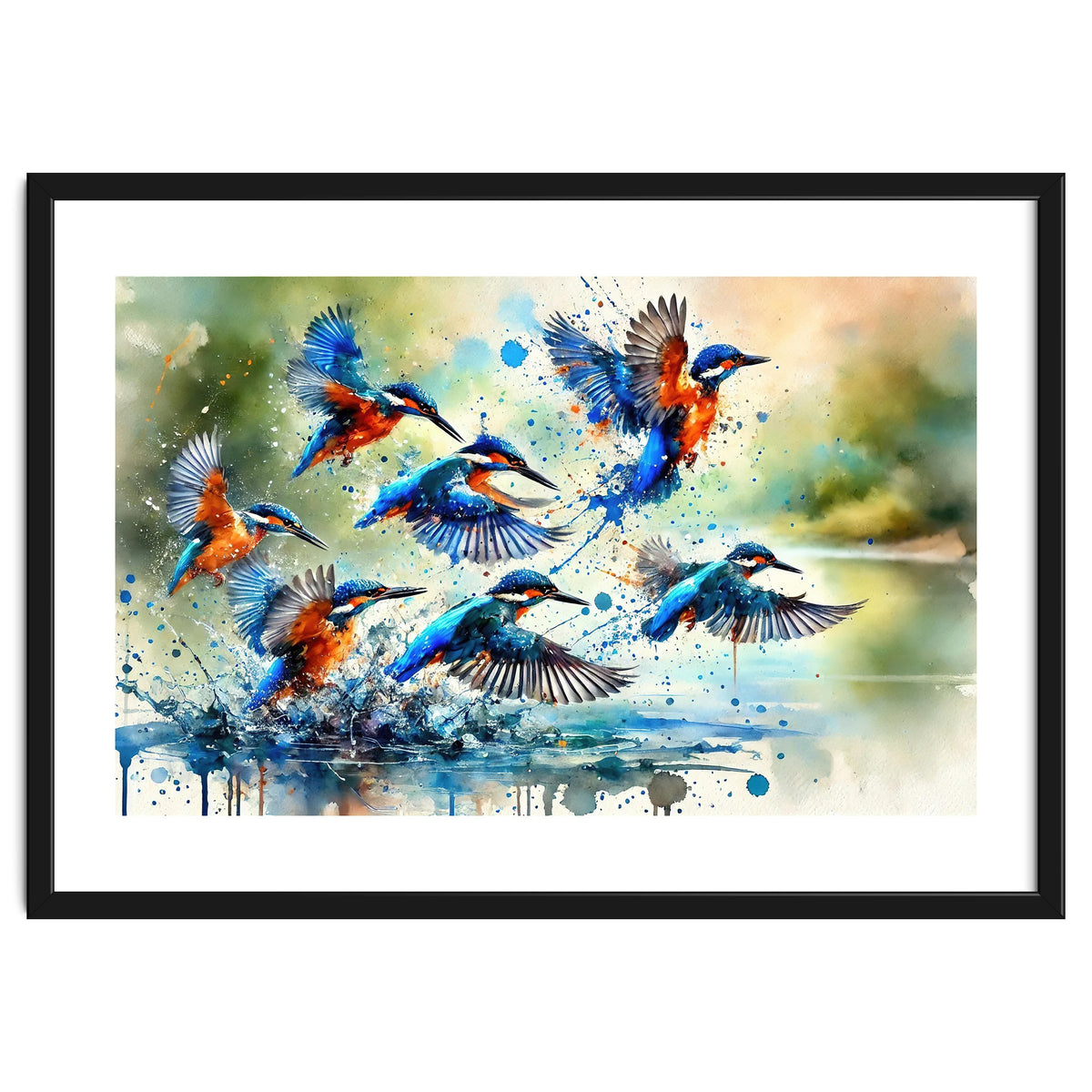 Kingfishers In Flight