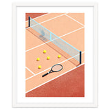 Tennis Court Art, Tennis Racket Illustration, Modern Sports Design thumbnail