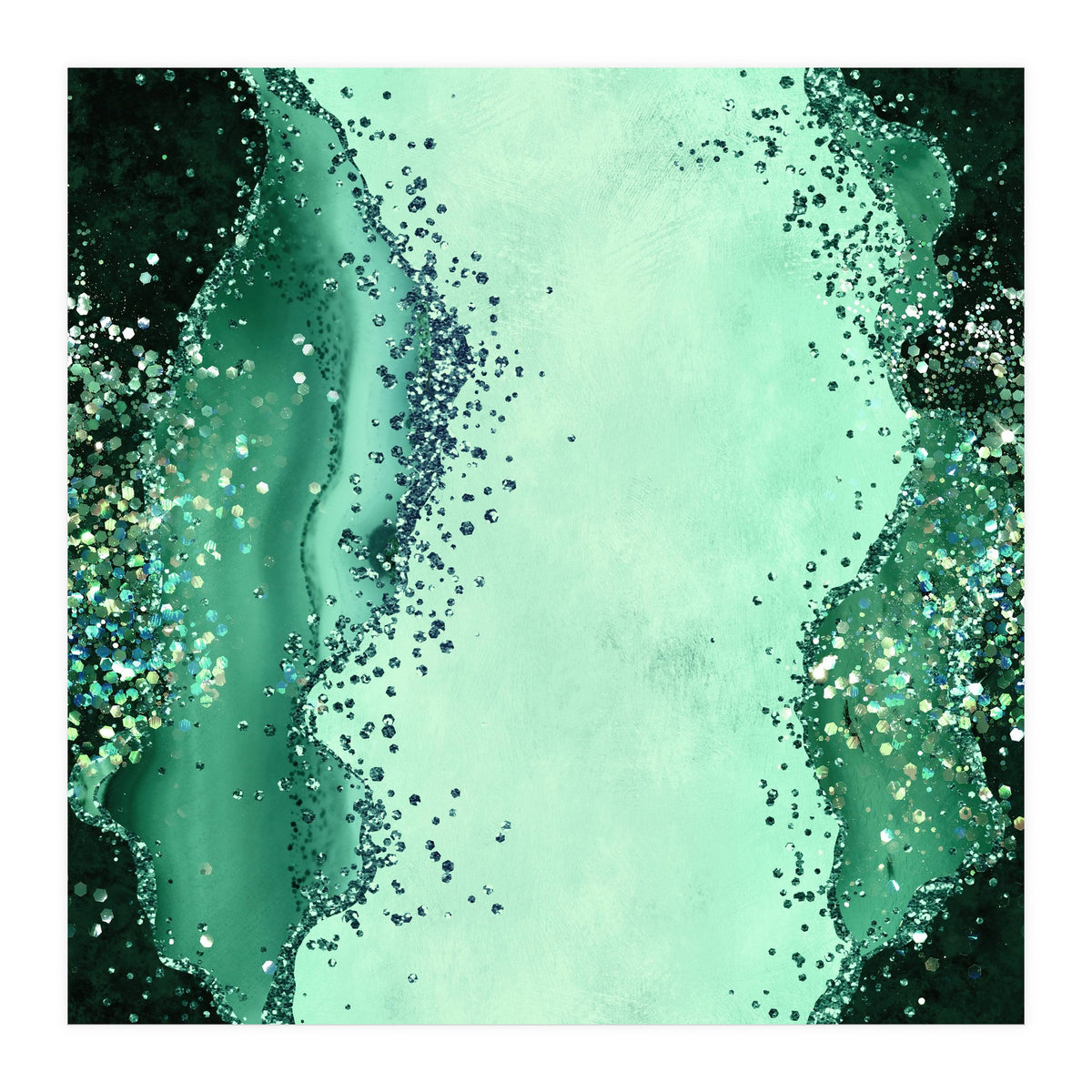 Emerald Glitter Agate Texture 01  (Print Only)