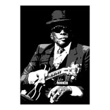 John Lee Hooker American Blues Guitarist in Grayscale (Print Only) thumbnail