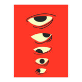 Abstract Eyes on Red Background (Print Only) thumbnail