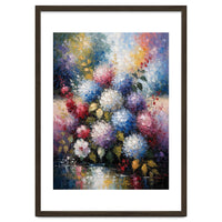 Vibrant Summer Hydrangea Bouquet Heavy Impasto Oil Painting