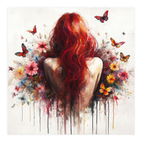 Crimson Butterfly Back Bloom (Print Only)
