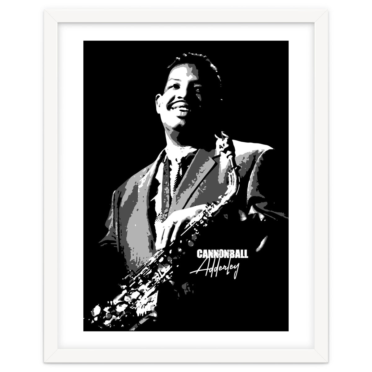 Cannonball Adderley American Jazz Saxophonist in Grayscale
