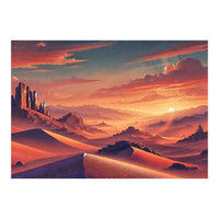 Vintage Chile, Atacama Desert Sunset Poster (Print Only)