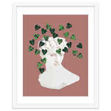 Roman Planter, Plant Pot, Botanical Nature Victorian Statue Face, Eclectic Bohemian Plant Lady Illustration thumbnail